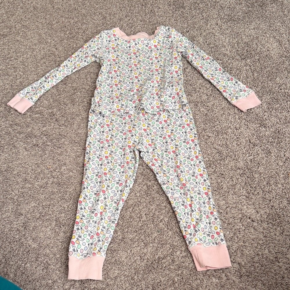 Vineyard Vines Kids Pajama Set - Pink & White Easter bunny & Easter egg pattern